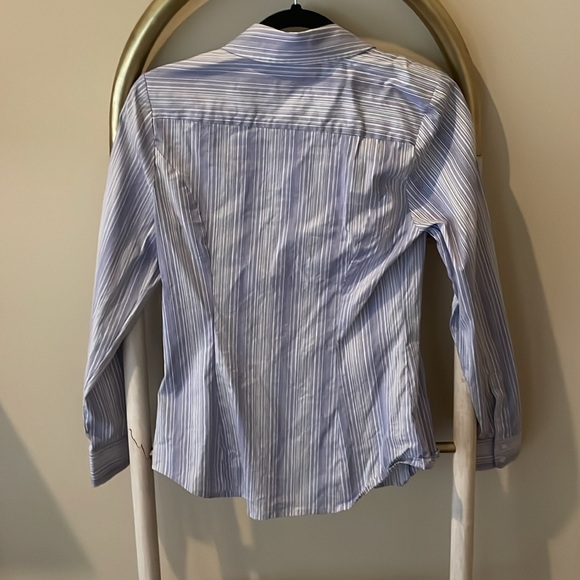 Women’s Small Light Blue and White Striped Work Blouse - Express - Picture 2 of 2